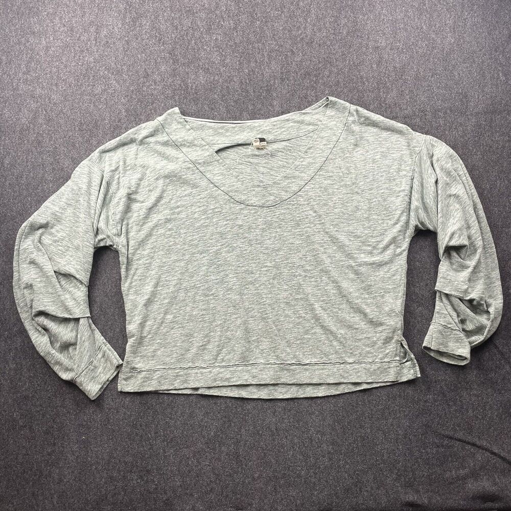 Free People We the Free Shirt Women's Small Green Long Sleeve Pullover